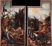 Grunewald, Matthias Visit of St Antony to St Paul and Temptation of St Antony France oil painting artist